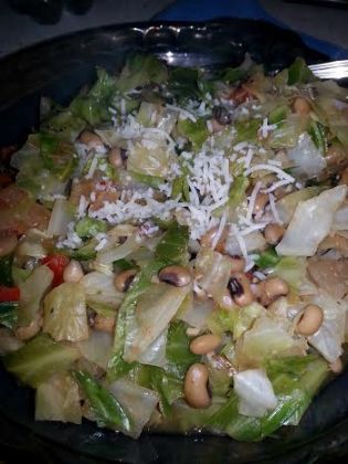 cabbage and black eyed peas