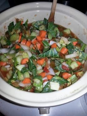 Veggie soup in crock pot